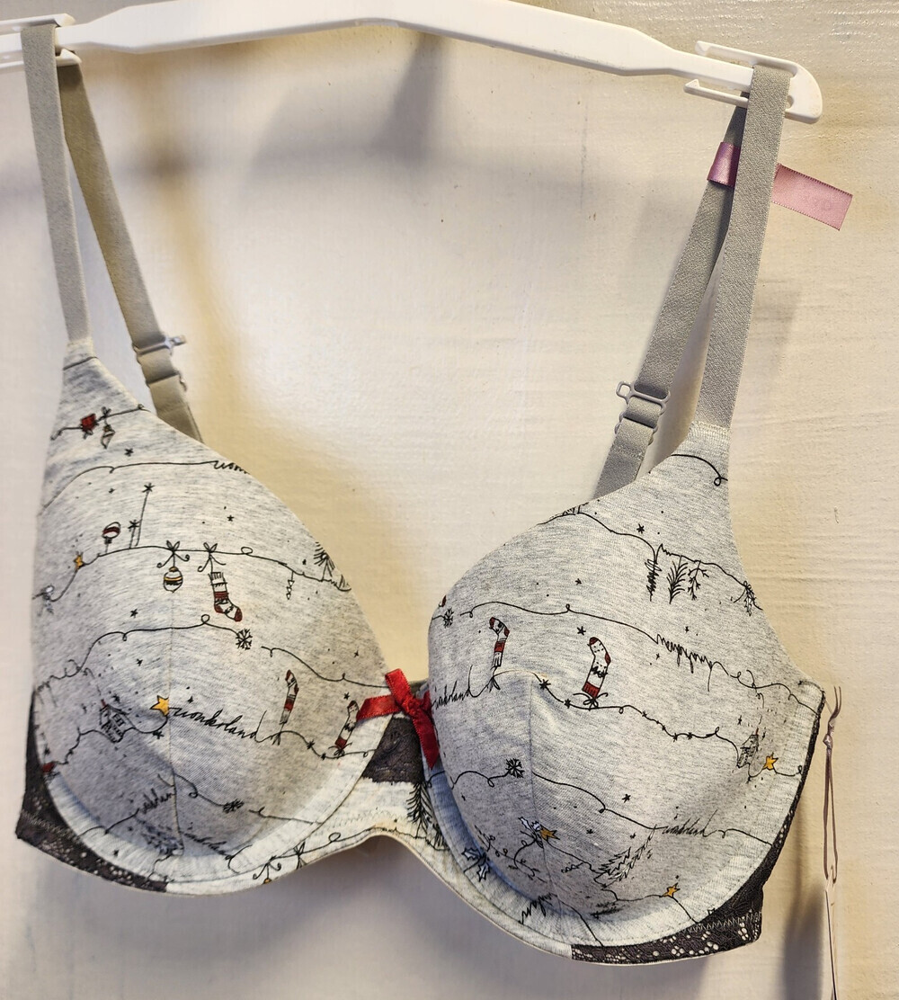 New Ambrielle Women's Gary Underwire Lightly Line Bra Adjustable Straps Size 34D - Picture 2 of 5